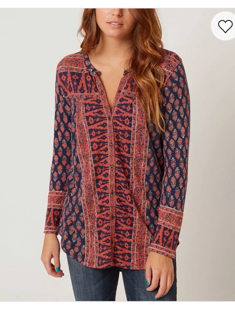 EUC Lucky Brand Wood Block
Shirt Size 1X